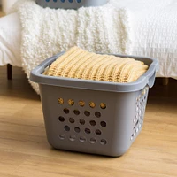 IRIS 30L Gray/Dark Gray Compact Laundry Basket Hamper, 3 Pack