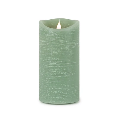 7.75" Green Simplux LED Designer Candle with Timer