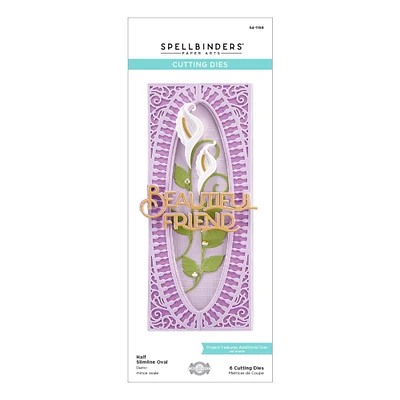 Spellbinders® Layered Fleur Slimline Half Oval Etched Dies By Becca Feeken