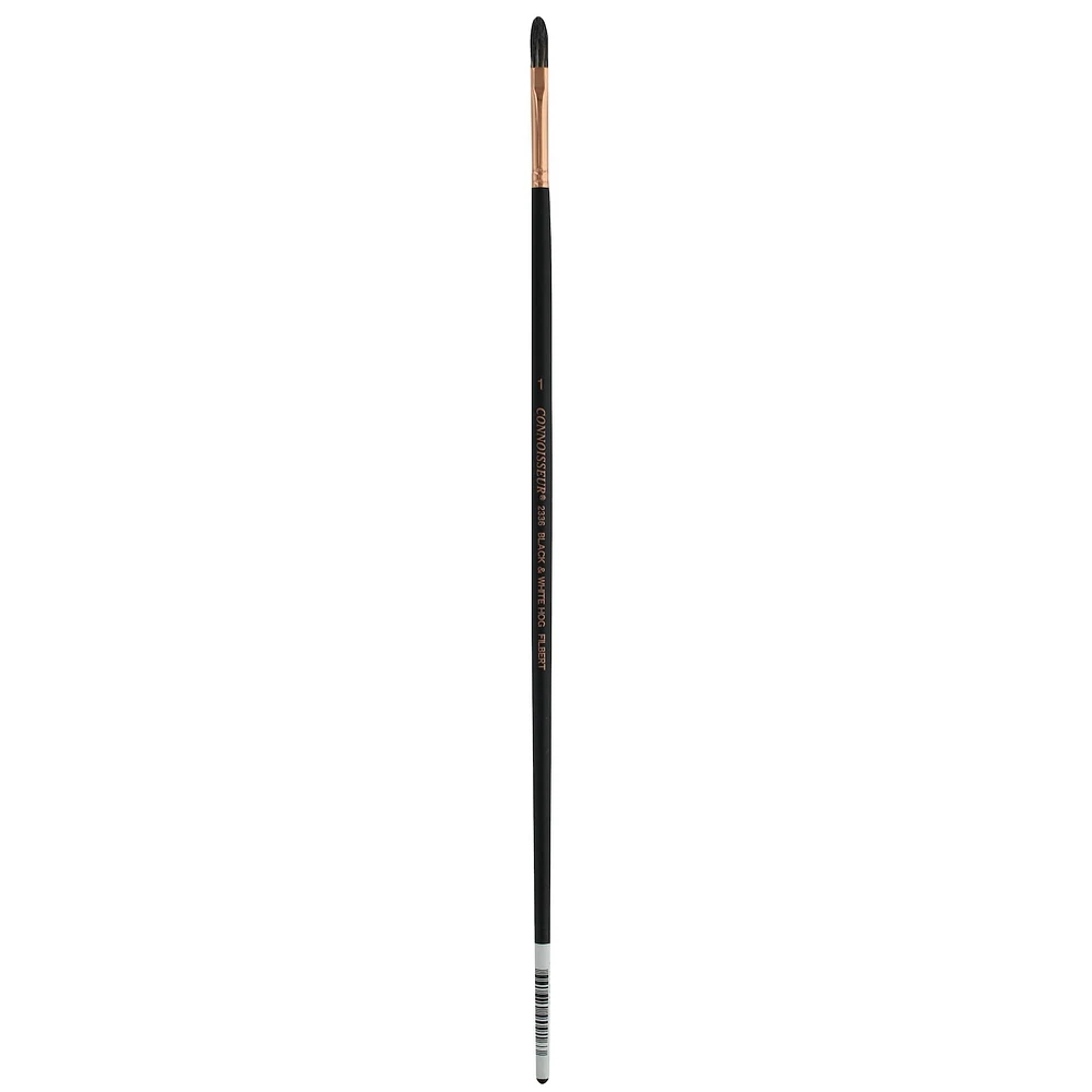 Connoisseur® Black & White Hog Bristle Long Handle Filbert Brush