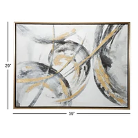 CosmoLiving by Cosmopolitan Gold Contemporary Abstract Canvas Wall Art