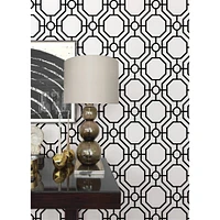 InHome Crawford Black & White Peel & Stick Wallpaper