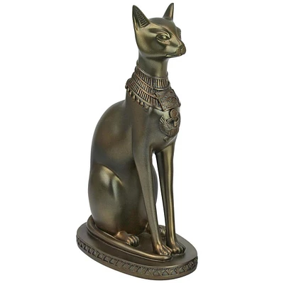 11.5" Gold Cat Goddess of Ancient Egypt Statue