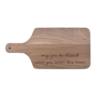 8" x 17" May You Be Blessed Walnut Paddle Cutting Board