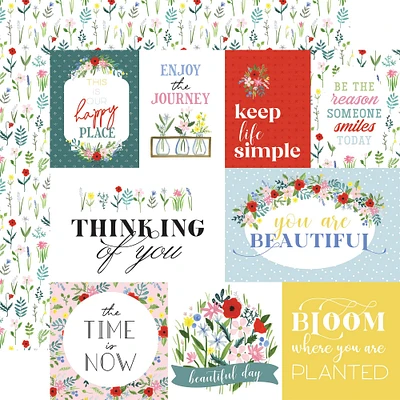 Echo Park™ Paper Co. Flora No. 4 Bold Journaling Cards 12" x 12" Double-Sided Cardstock, 25 Sheets