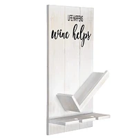 Elegant Designs Wall Mounted Wine Bottle Shelf & Glass Holder