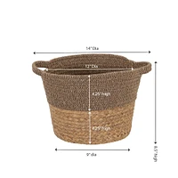 Household Essentials 8.5" Brown Corn & Hyacinth Wicker Basket