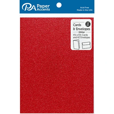 PA Paper™ Accents 4.25" x 5.5" Glitter Cards & Envelopes