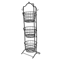 4ft. Wire 3-Tier Basket with Removable Tilted Baskets