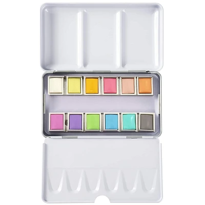 6 Pack: 12 Half Pans Pastel Watercolor Set by Artist's Loft™
