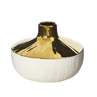 5.5" Elegance Ceramic Decorative Vase with Gold Accents