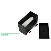 Mind Reader Black One-Touch Straw Holder Dispenser