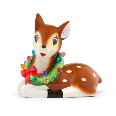 10.5" Reindeer Lit Nostalgic Ceramic Figure