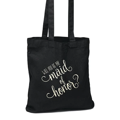 Hortense B. Hewitt Co. Will You Be My Maid of Honor Black Tote Bag