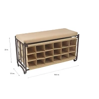 Organize It All Tan Shoe Rack & Bench