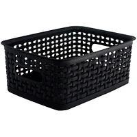 Black Weave Design Plastic Bin