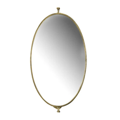 27" Gold Pivoting Oval Wall Mirror