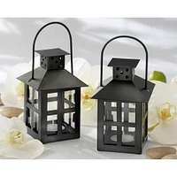 Kate Aspen® 4.7" Black Lantern with Soy Tea Light, 6ct.