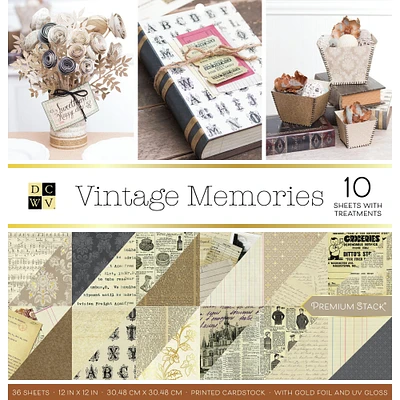 DCWV® Vintage Memories 12" x 12" Cardstock Paper, 36 sheets