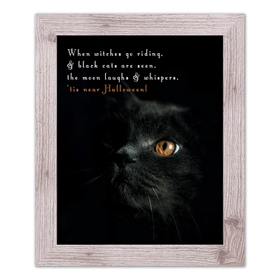 Creepy Cat Western White Framed Print