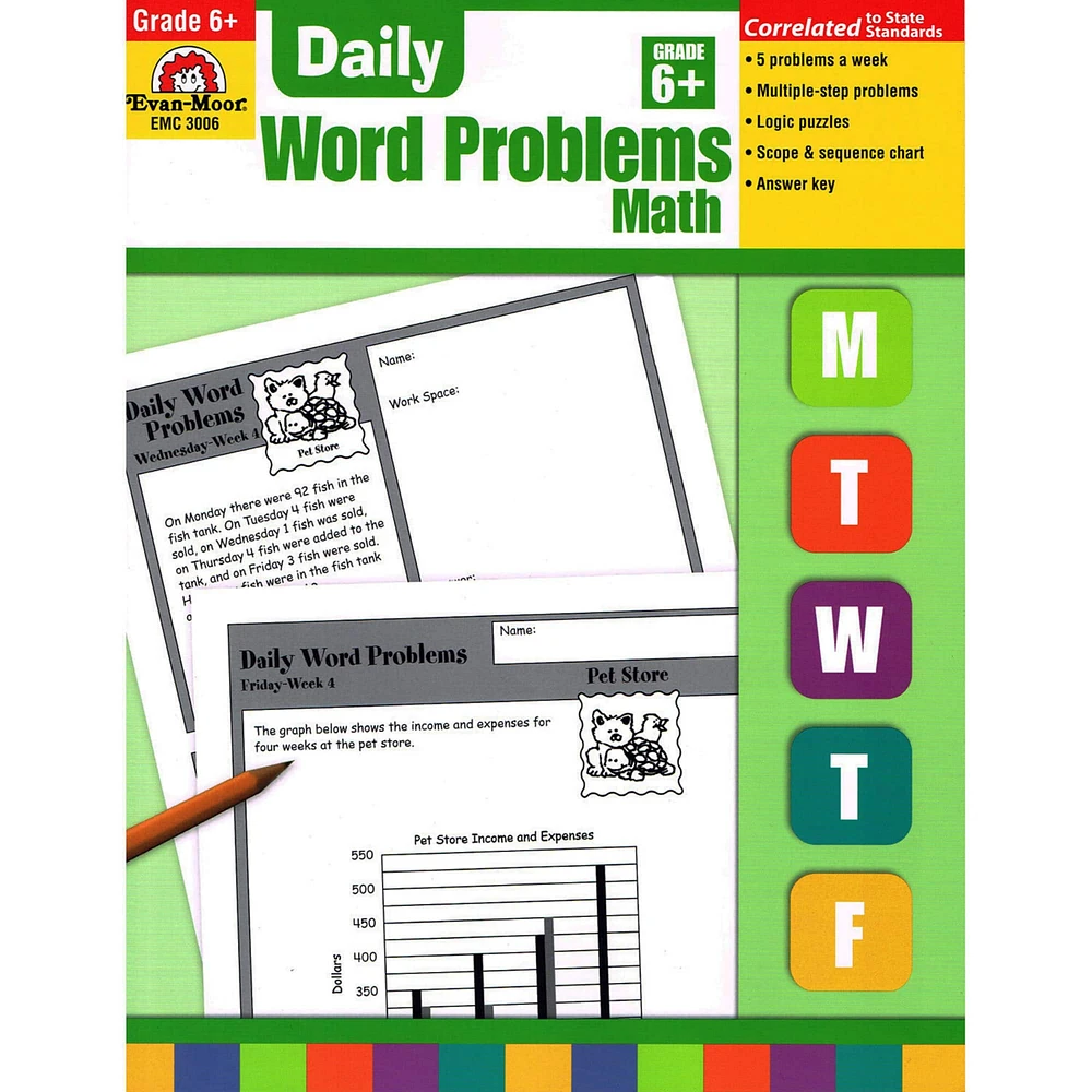 Daily Word Problems Book, Grade 6