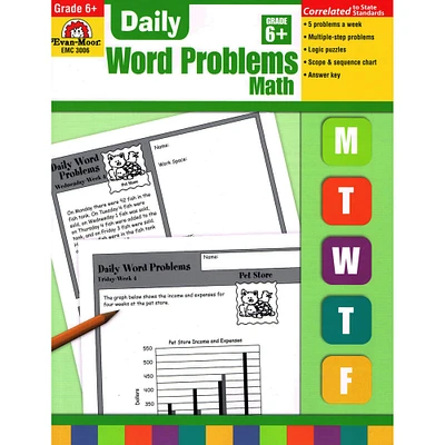 Daily Word Problems Book, Grade 6