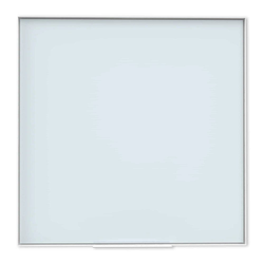 U Brands White Aluminum Framed White Frosted Non-Magnetic Glass Dry-Erase Board, 36" x 36"