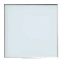 U Brands White Aluminum Framed White Frosted Non-Magnetic Glass Dry-Erase Board, 36" x 36"