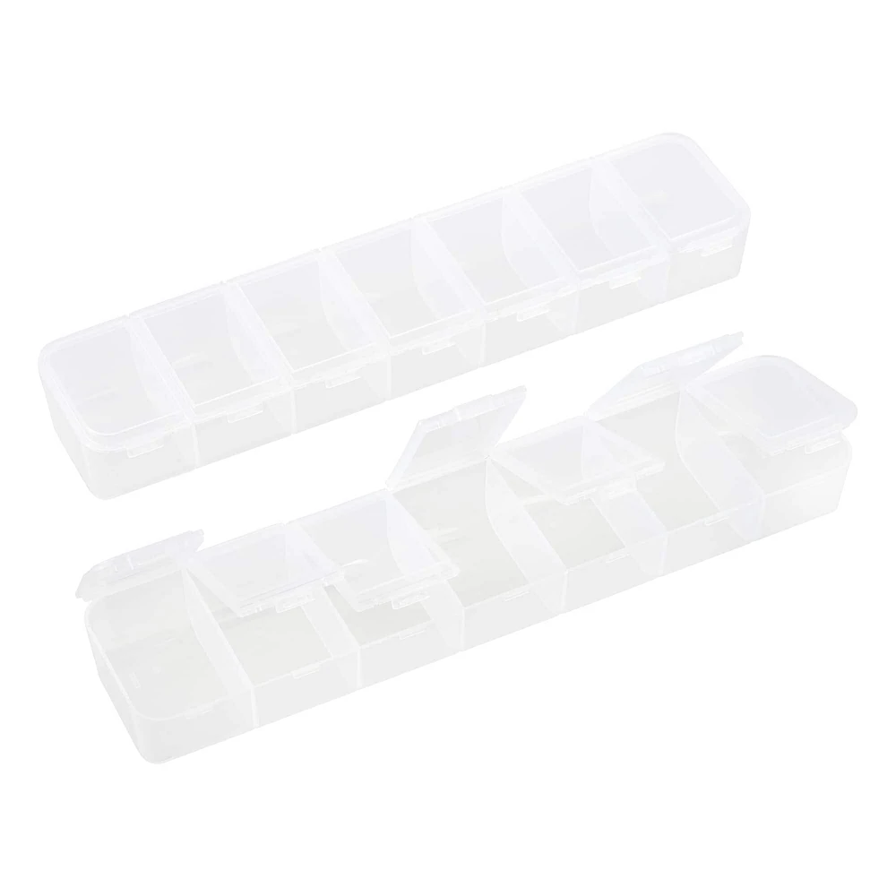 Clear 7-Compartment Jewelry Storage Boxes, 3ct. by Bead Landing™