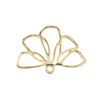 John Bead Beadwork Findings Gold Flower Side View Pendant, 5ct.