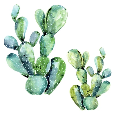 RoomMates Watercolor Cactus Peel & Stick Giant Wall Decals