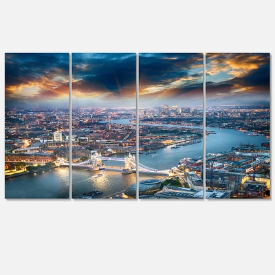 Designart - Aerial View of London at Dusk