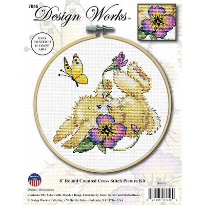 Design Works™ 8'' Round Bunny Counted Cross Stitch Kit