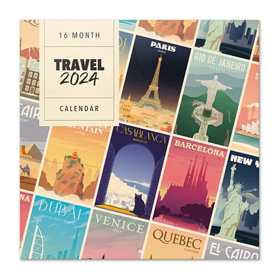 TF Publishing 2024 Travel Bilingual Wall Calendar