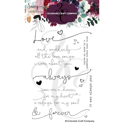 Colorado Craft Company Savvy Sentiments Always & Forever Clear Stamps