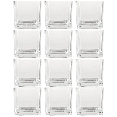 12 Pack: 5" Cube Glass Vase by Ashland®