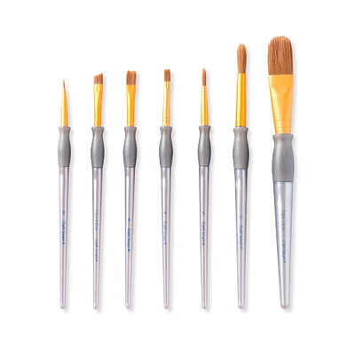 9 Packs: 7 ct. (63 total) Brown Taklon Oval Variety Brush Set by Craft Smart®