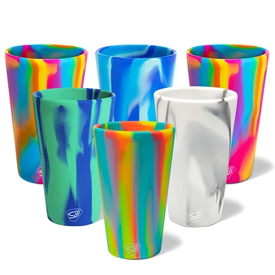 Silipint® 16oz. Mixed Multicolor & Neutral Silicone Pint Glasses, 6ct.