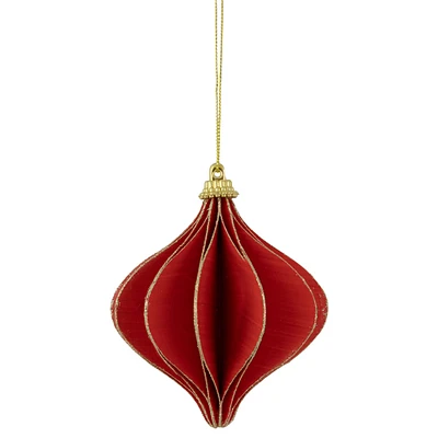 4.25" Glittered Red Onion Christmas Ornament