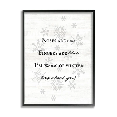 Stupell Industries Tired Of Winter Funny Poem Framed Giclee Art