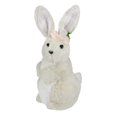 11" Beige Plush Standing Easter Bunny Rabbit Girl Figure