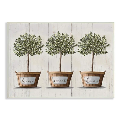 Stupell Industries Young Fruit Trees Charming Baskets Home Sweet Home Wall Plaque