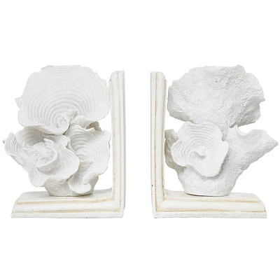 Cream Stone Textured Coral Bookends Set