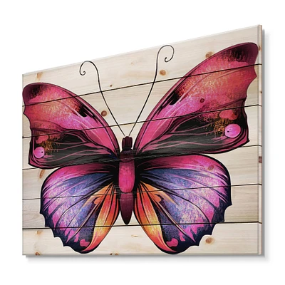 Designart - Bright Pink Butterfly Portrait