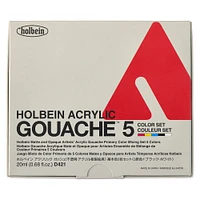 12 Packs: 5 ct. (60 total) Holbein Artist Acrylic Gouache Primary Mixing Colors