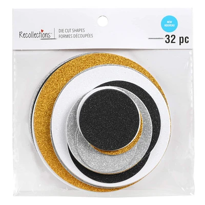 Metallic Glitter Circle Die Cut Shapes by Recollections™