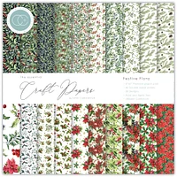 Craft Consortium Festive Flora Double-Sided Paper Pad, 6" x 6"