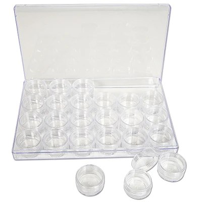 The Beadsmith® 9.5'' x 6.5'' x 1'' Clear Storage Box with Jars