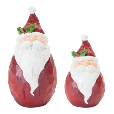 Round Santa Figurine Set