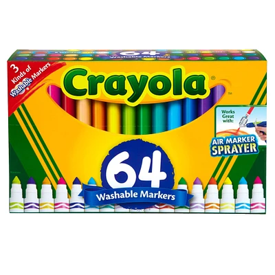 Crayola® Washable 64 Color Broad Line Markers